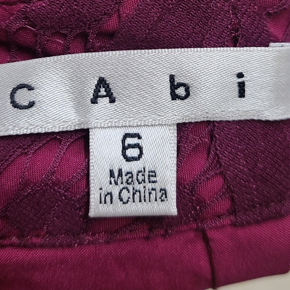 CABI Burghandy Lace Frolic Skirt size 6 - Picture 9 of 10